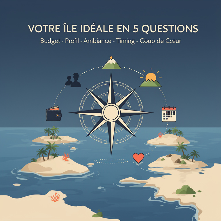 Infographie : vacances dans une ile