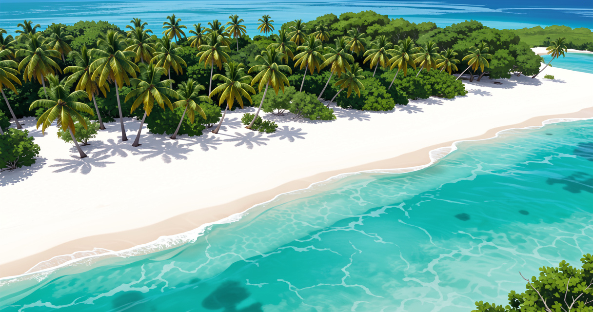 Vue aérienne de la plage des Salines en Martinique, sable blanc et eau turquoise.