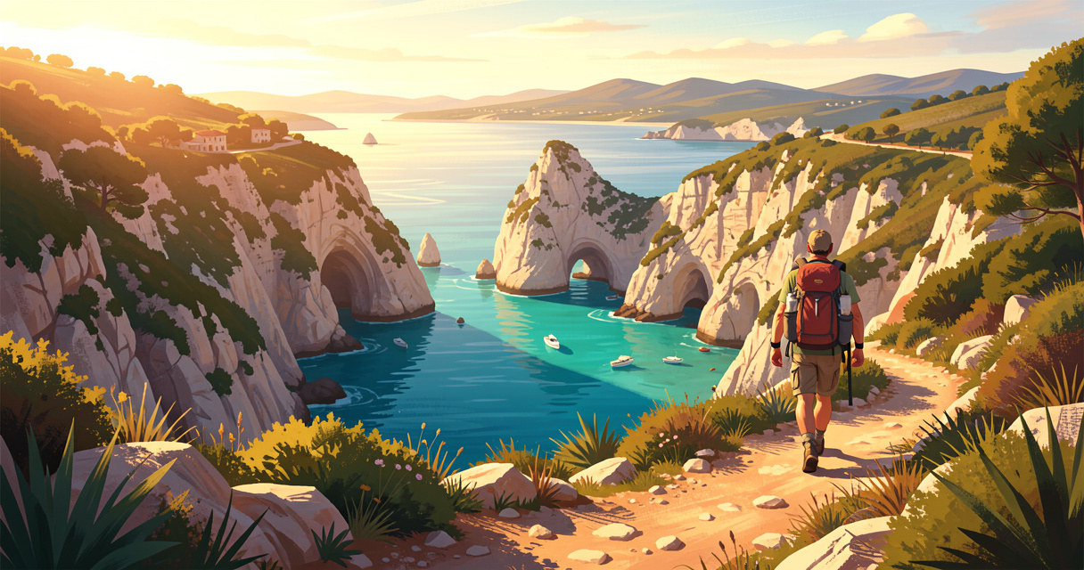 Randonnée dans les Calanques - sentier avec vue sur la calanque d'En-Vau
