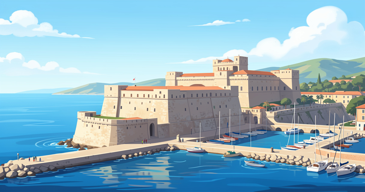 Forteresse Forte Stella à Portoferraio avec vue sur le port de l'île d'Elbe